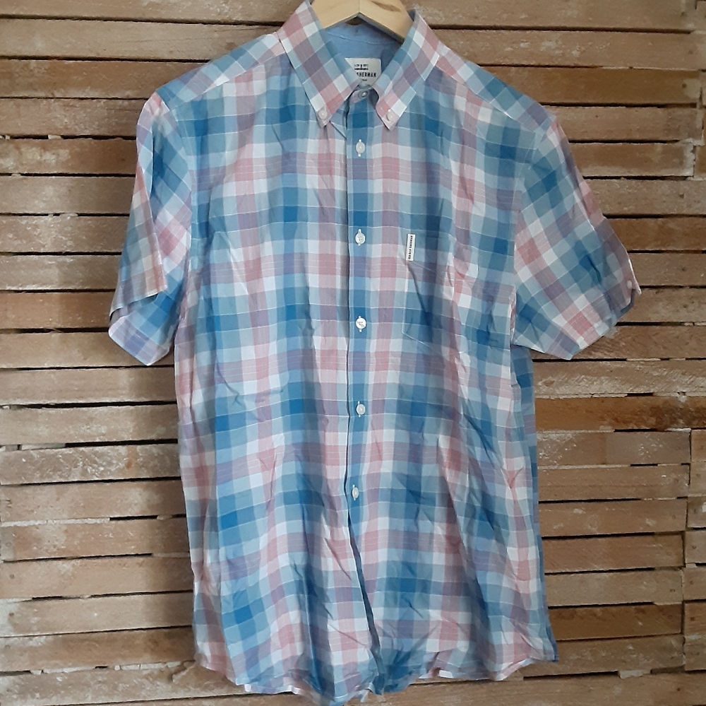 Ben Sherman Plaid Short Sleeve Button Up Sz M